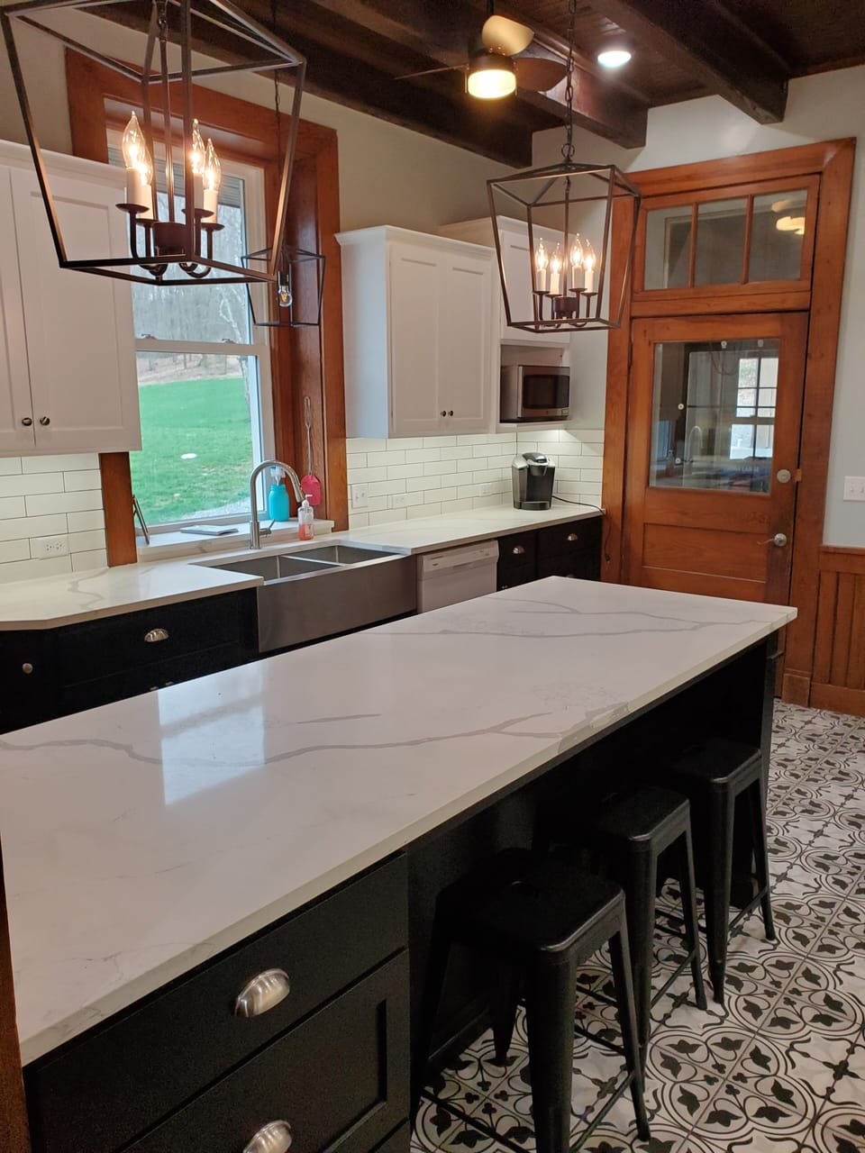 Kitchen with seating at the island