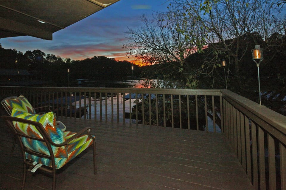 Watch beautiful lake sunsets from west facing decks on all three floors