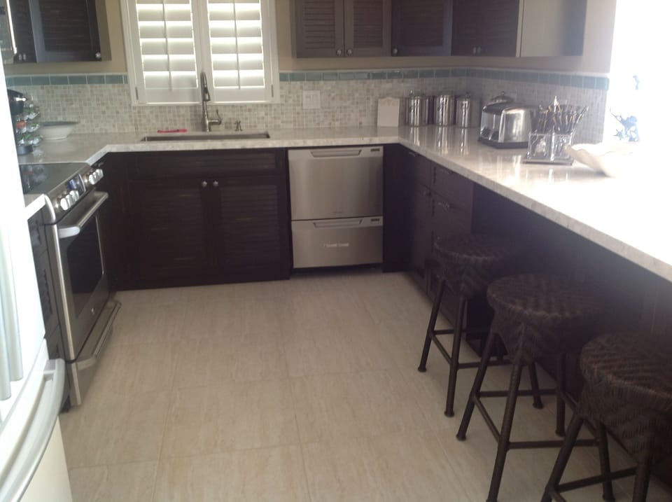 fully renovated kitchen. Cook up that fresh caught fish overlooking the water.