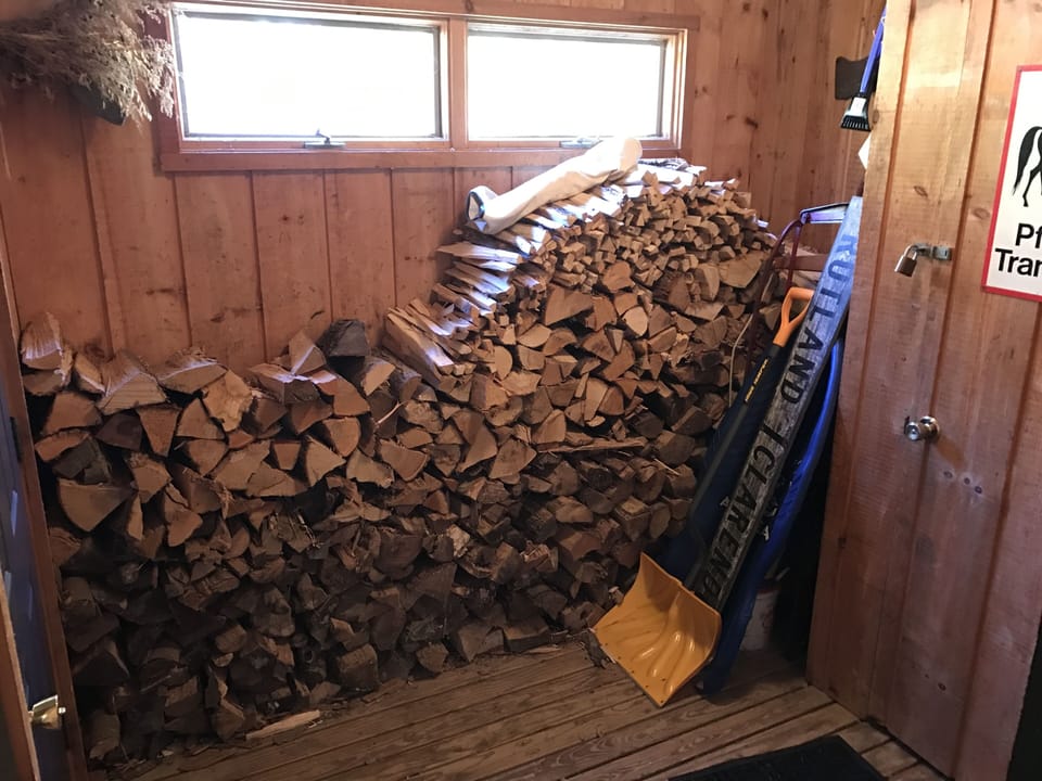 Mud-room, with firewood and kindling provided