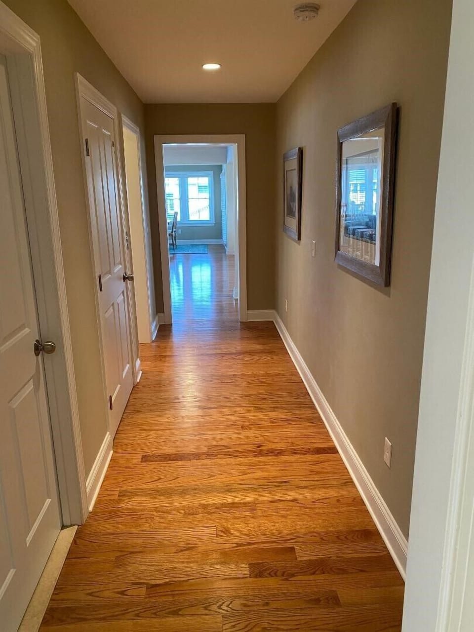 Hallway from kitchen/great room to master bedroom top floor