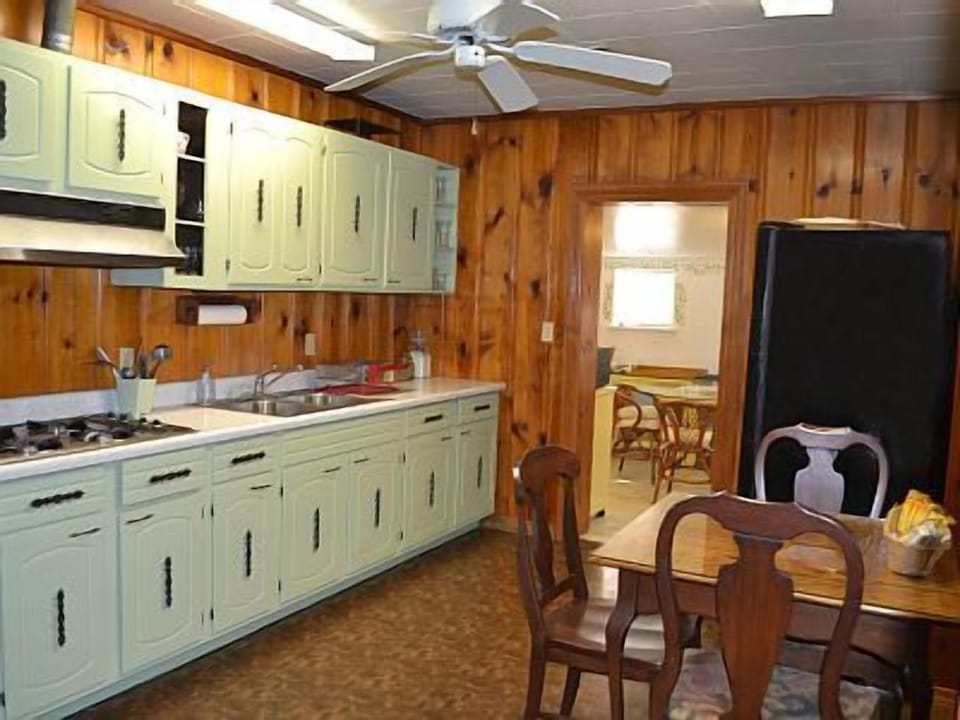 Kitchen with coffee maker and snacks