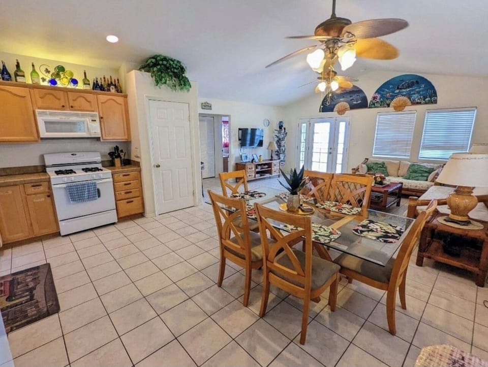 Dining area with Living in background