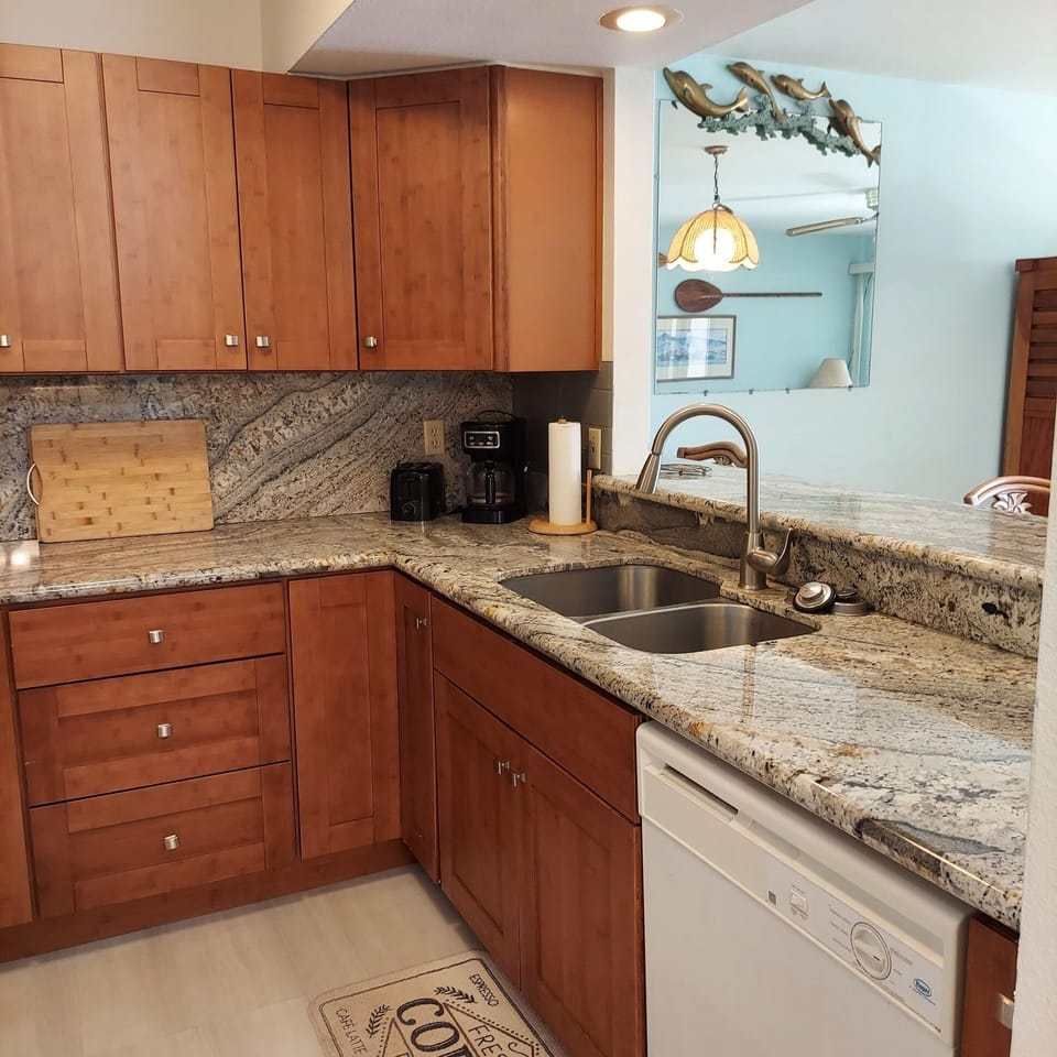 This kitchen is ready for your arrival and will include everything you need.
