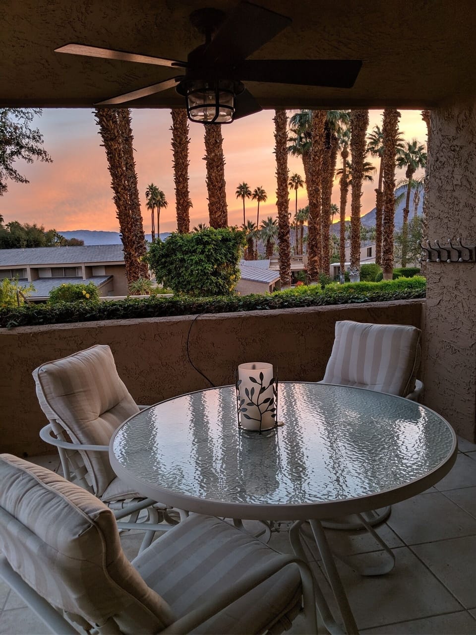 Beautiful scenery at sunrise from back patio