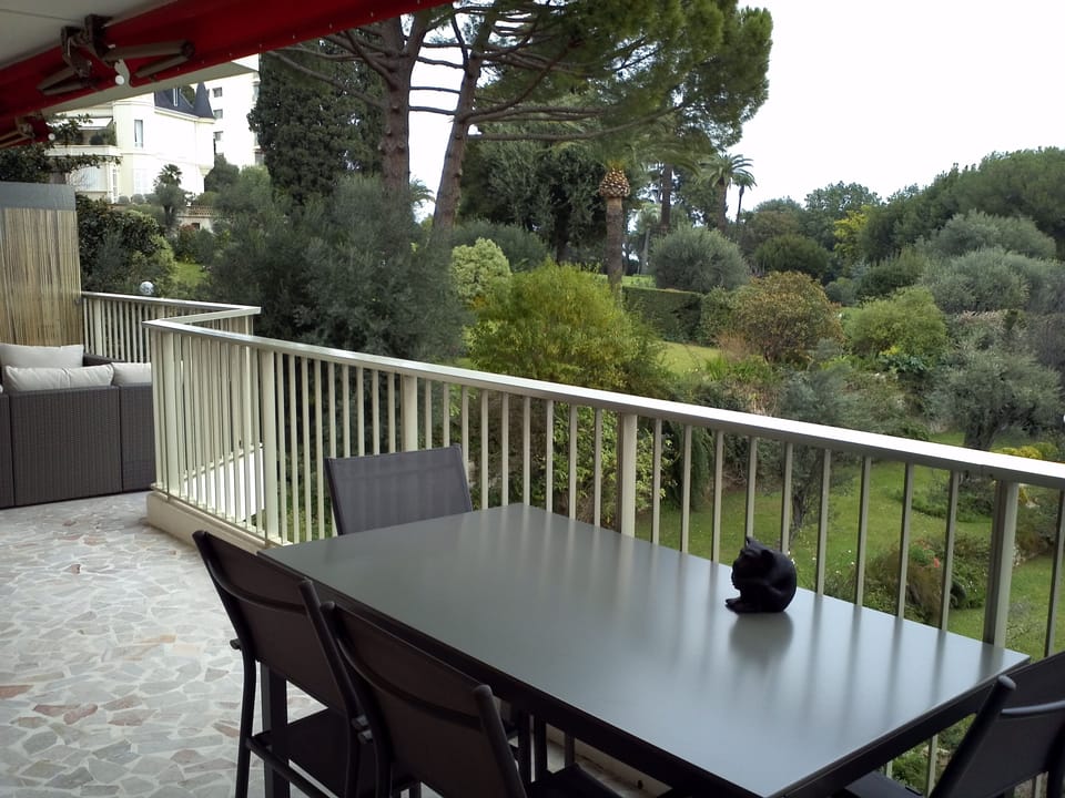 Dining table and seating area