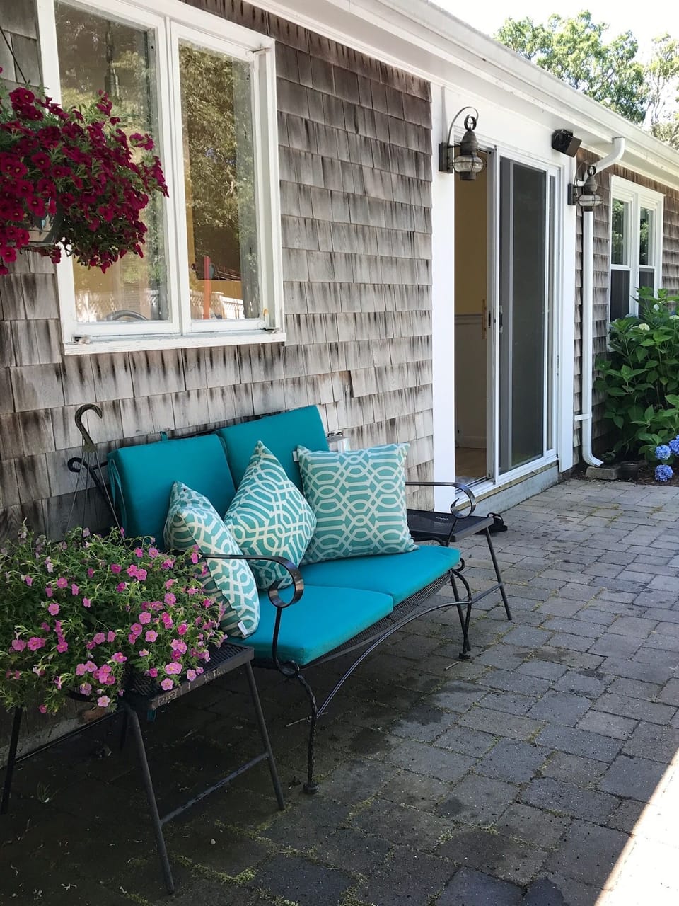 Sitting area in backyard