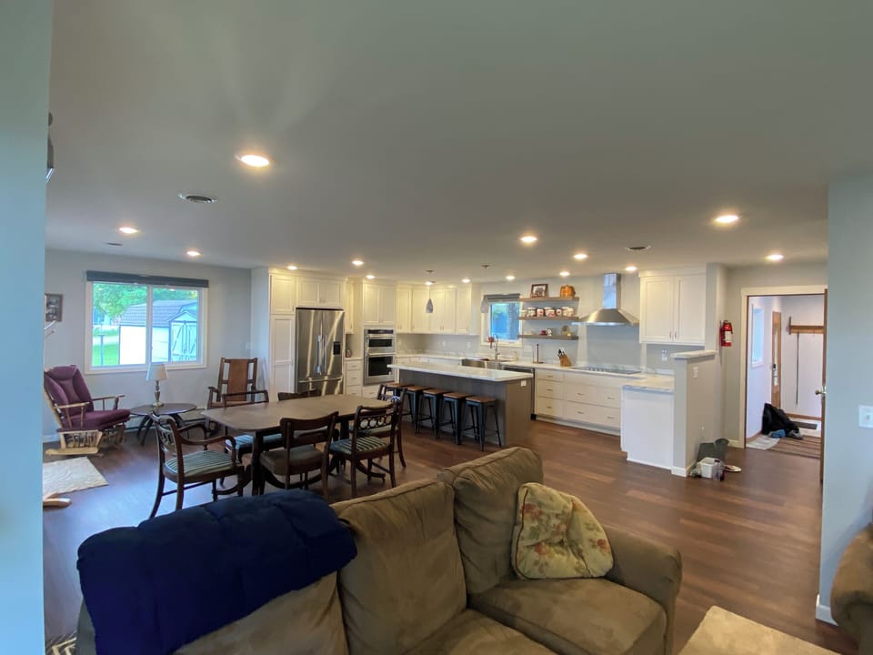 Main lakeside living space - remodeled in 2024