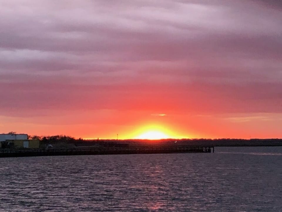 Spectacular bay side sunset