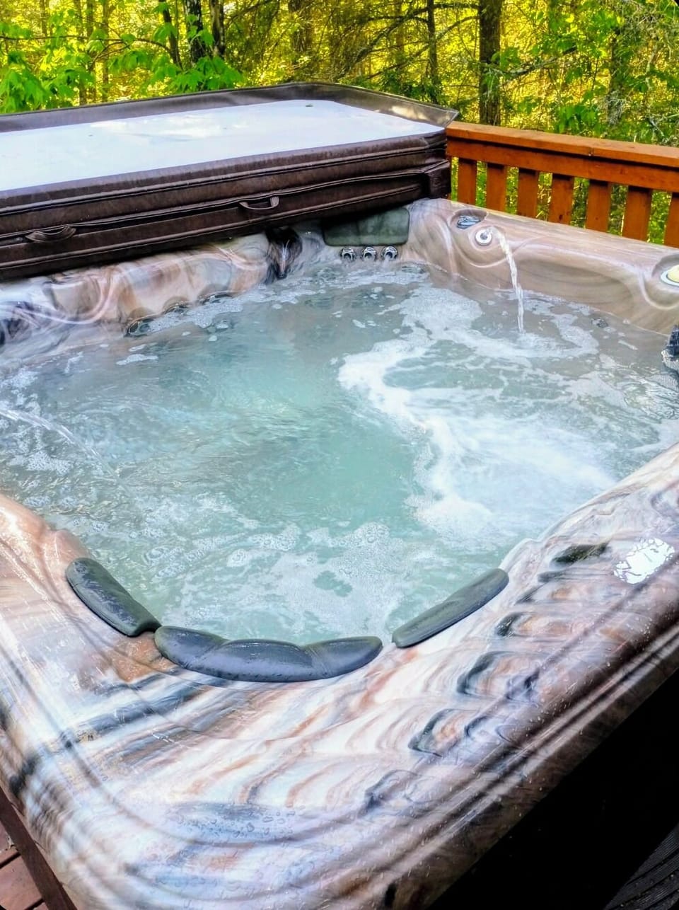 Inviting hot tub, year round!