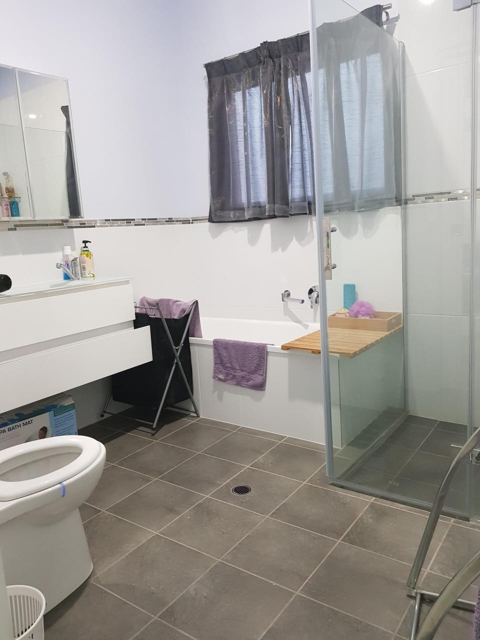 Bathroom with separate showeer and bath