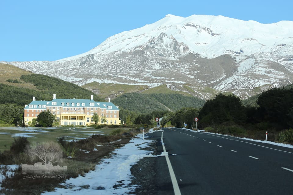 Chateau Tongariro, yummy food and venture up to the highest cafe in NZ!  40min 