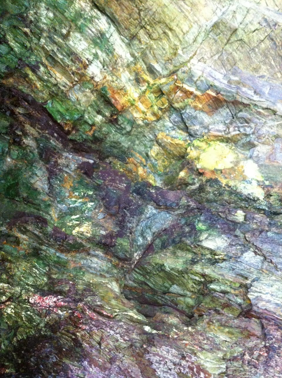 Amazing colours photo taken in one of the Caves on Whipsderry Beach