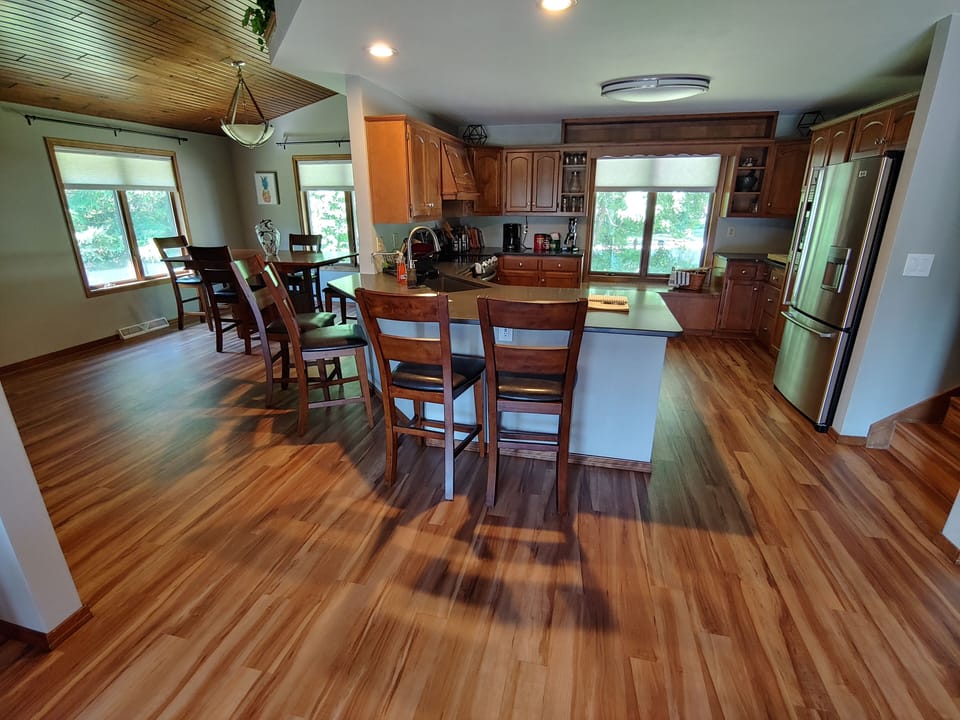 Dining room and kitchen...
