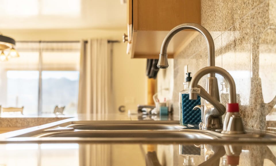Instant hot water dispenser in kitchen (careful, it's hot! : )