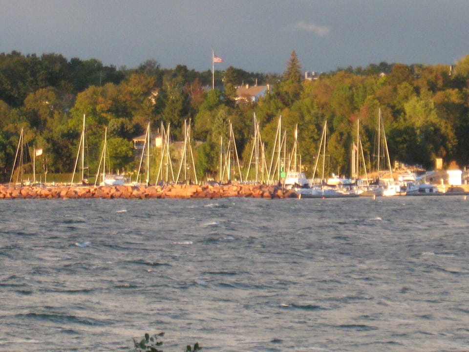 Egg Harbor Village Marina on a windy day.  It's a very short walk to the marina.