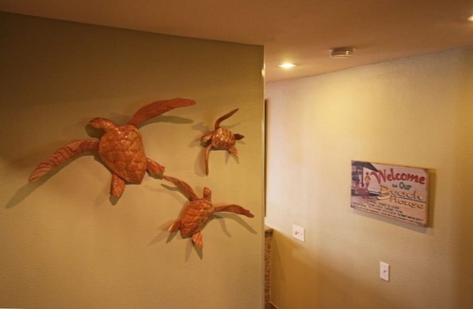 Our foyer is graced with turtles - and you'll love our sea turtles in the bay!