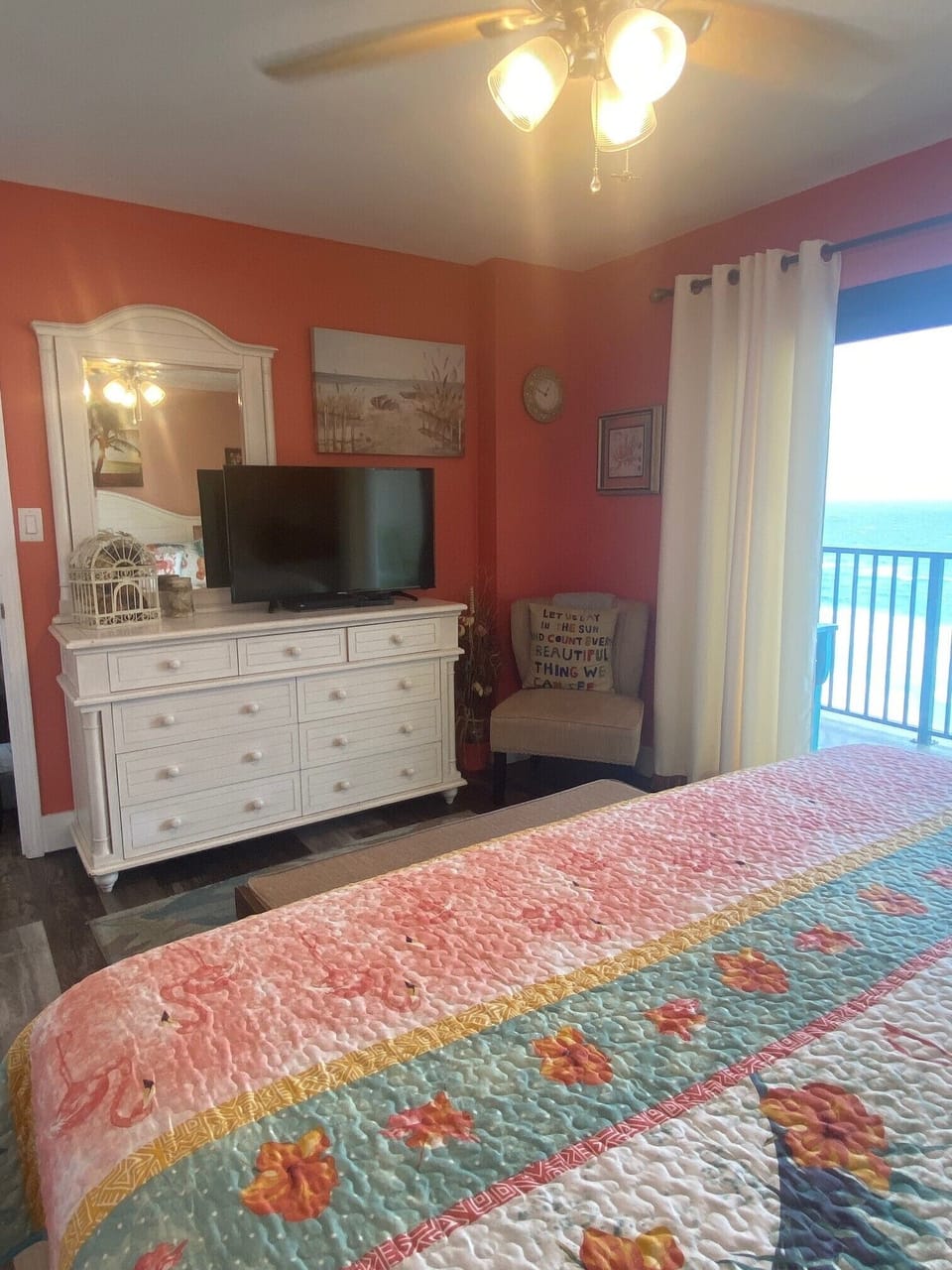 King Ocean Front Bedroom with storage and sitting area