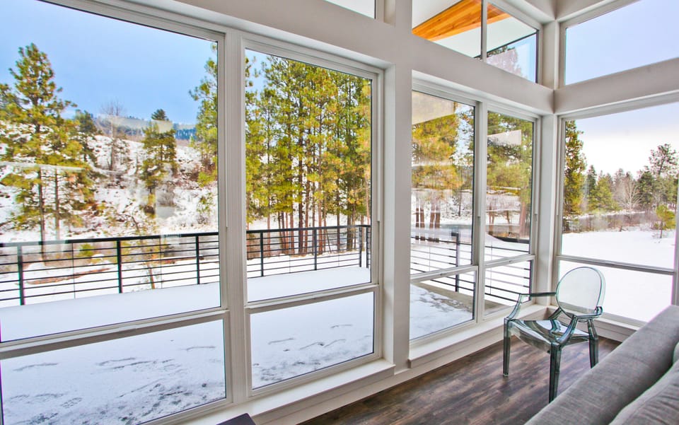 Great room looking out towards the river