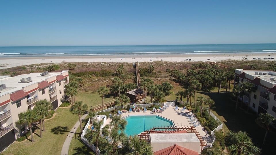 Birds Eye View of the Ocean Village Club's beach access