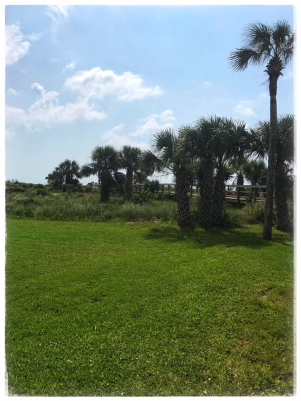 Side view of the beach access walkway