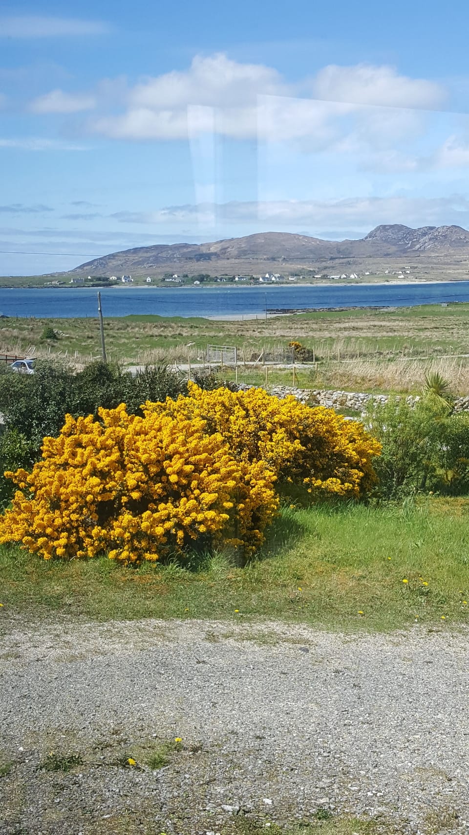 View of sea and mountains from the sitting area