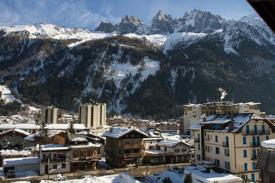 View of the Aiguilles from the living room
