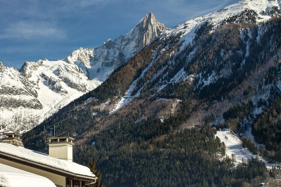 View of the Aiguille Verte from the living room