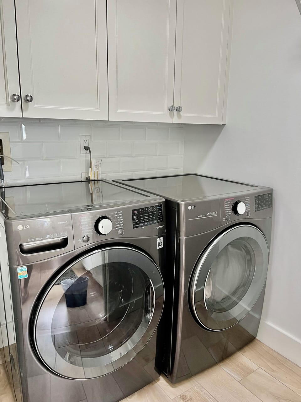 LG washer and dryer laundry room