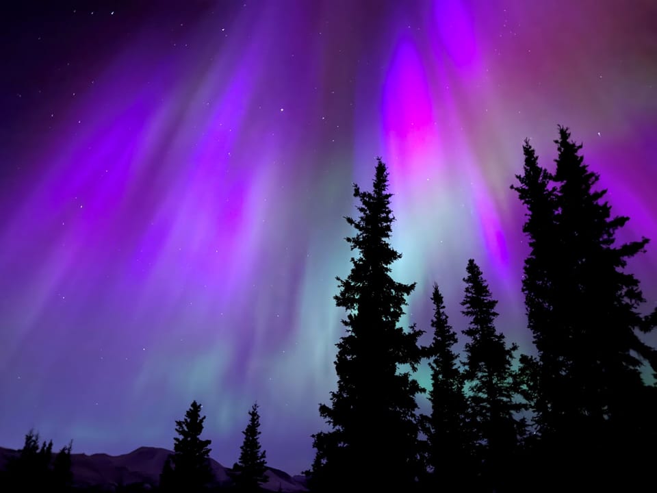With right conditions. Northern lights observed from House mid Aug-mid April