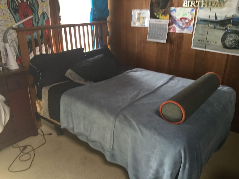 Sons bed in, 2nd bedroom, full size bed