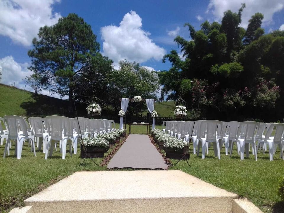 Outdoor banquet area