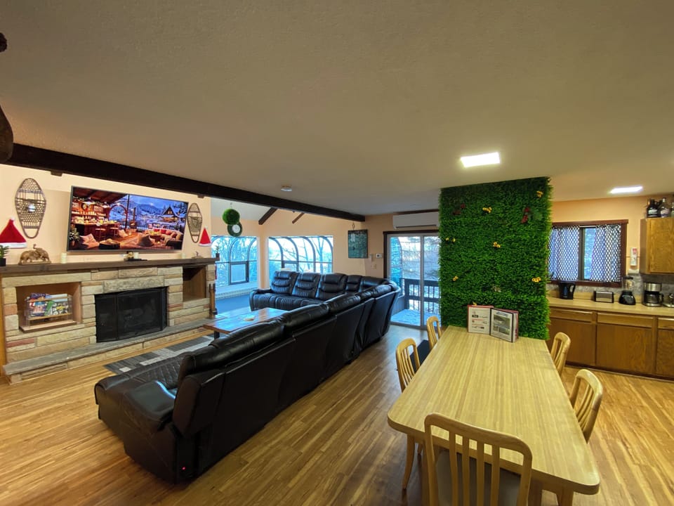FIRE PLACE WITH RECLINER SOFA