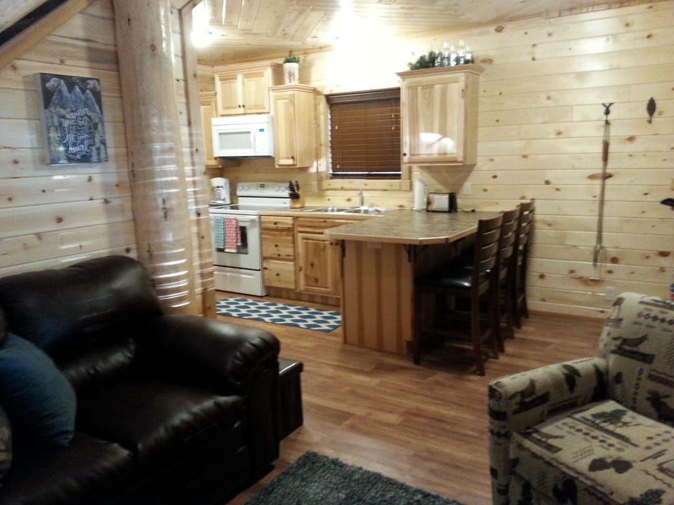 Full size appliances in kitchen.