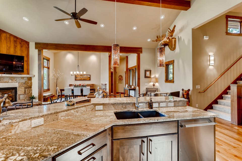 Kitchen/main living area, hall goes to half bath and master bedroom