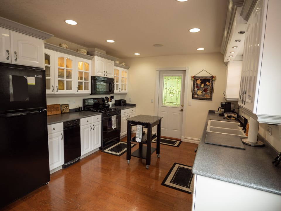 Our great kitchen with solid surface counters