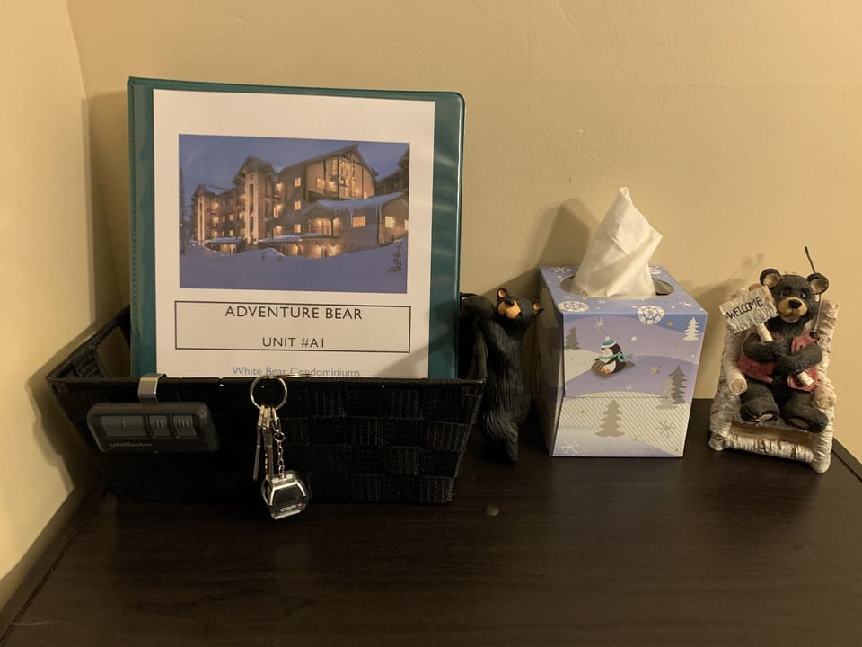Guest Information Book, garage opener and keys for your stay. 