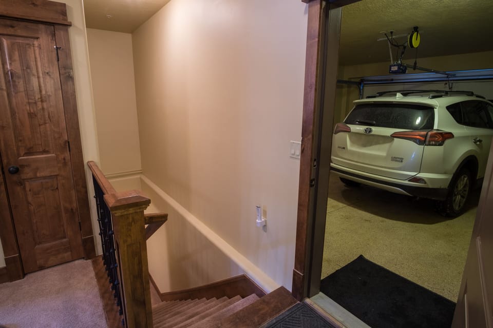 Attached two car garage. Unload right into the condo. Stairs to second bedroom. 