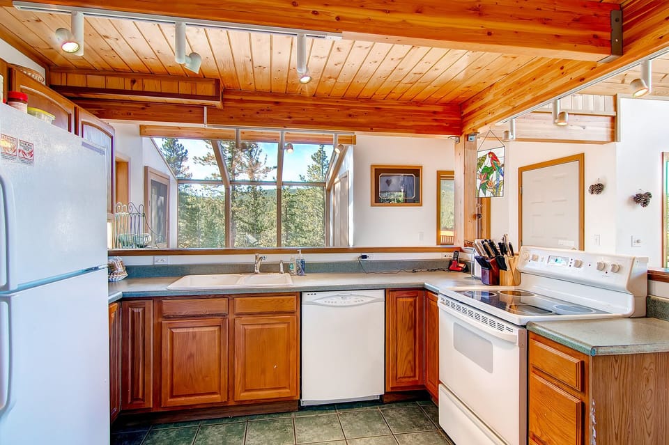 Wide open kitchen. 