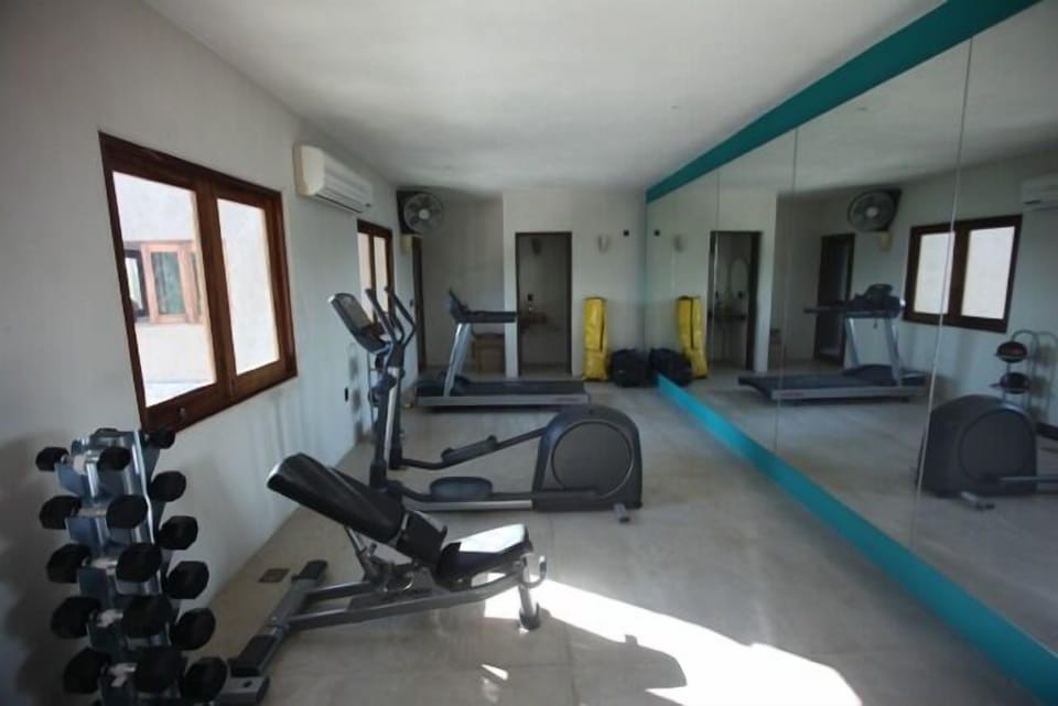 Fitness room,. if you feel guilty about endulging calories