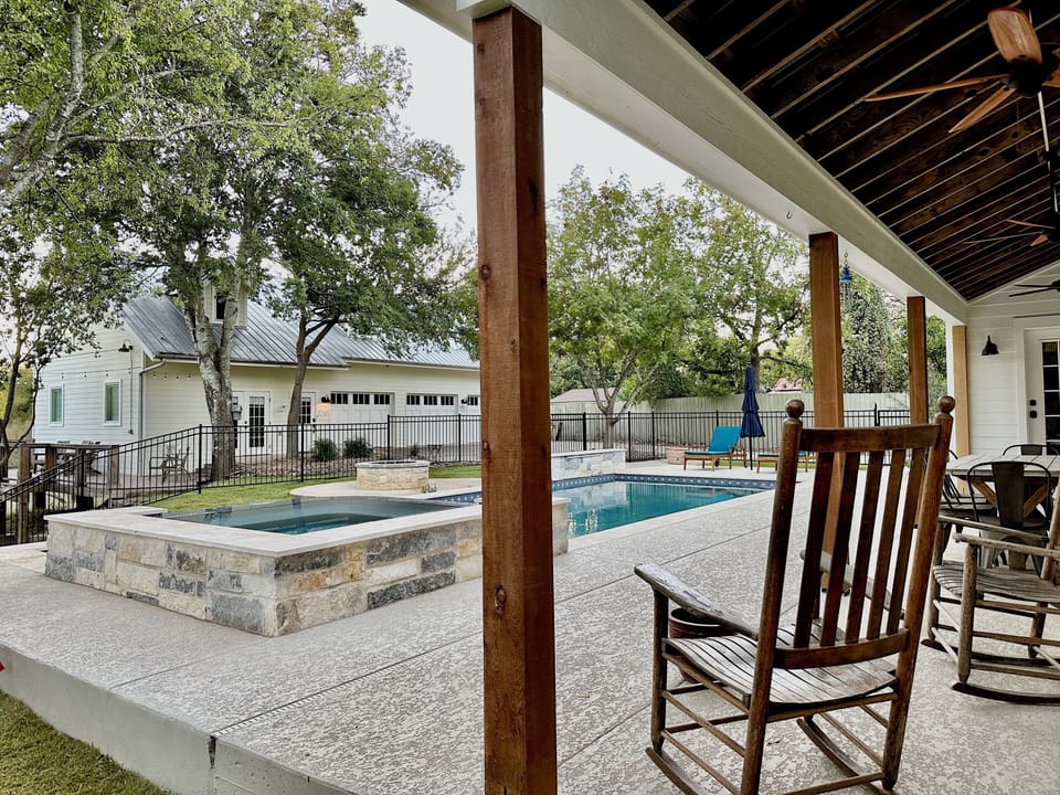 View from the master bedroom back porch. 
