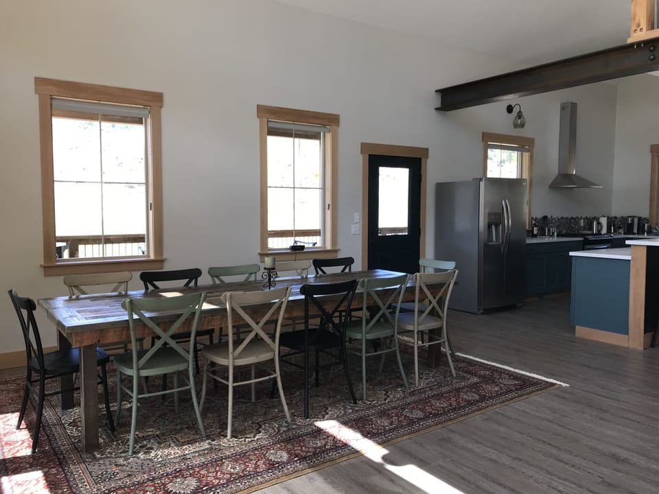 Dining room table - seats 12.