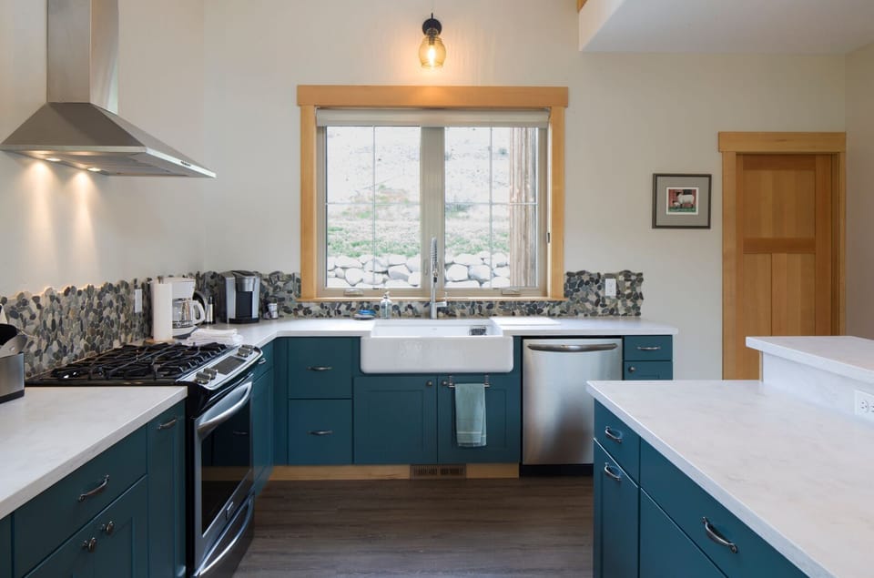 View of kitchen from the dining room.