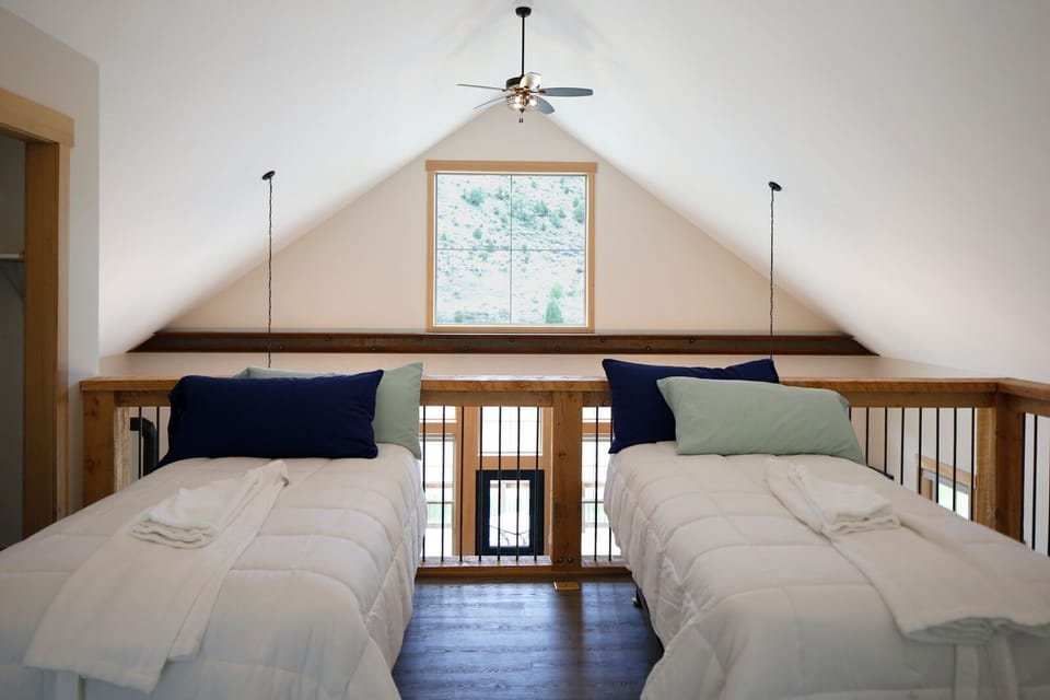 Loft has four twin beds.