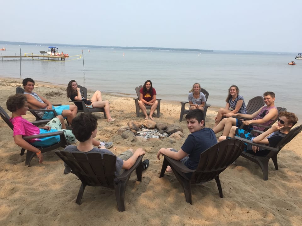 Fire pit on the beach
