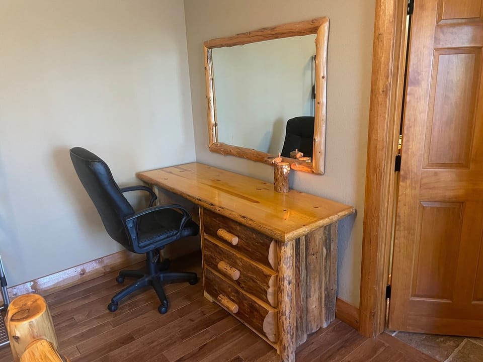 Desk and office chair - work space in master bedroom.