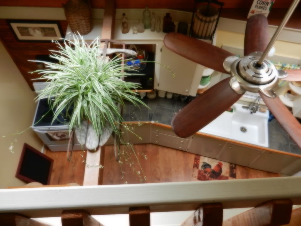 looking down from bedroom