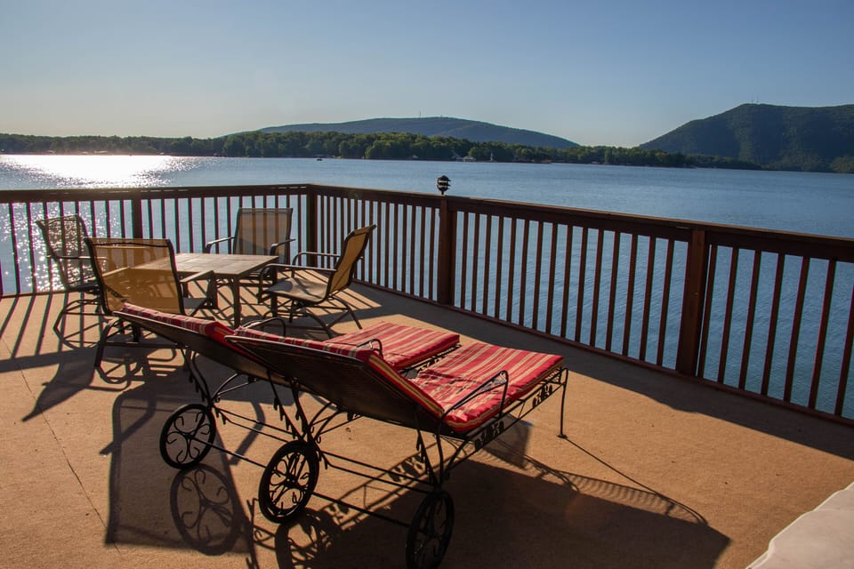 Wide open views of Smith Mountain and the lake from our sundeck over the water!