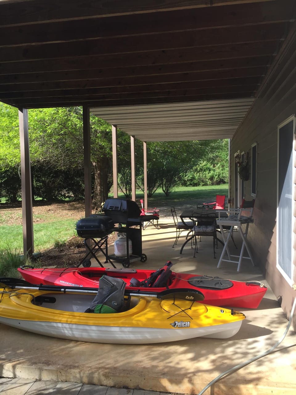 Kayaks, paddles, & life jackets.