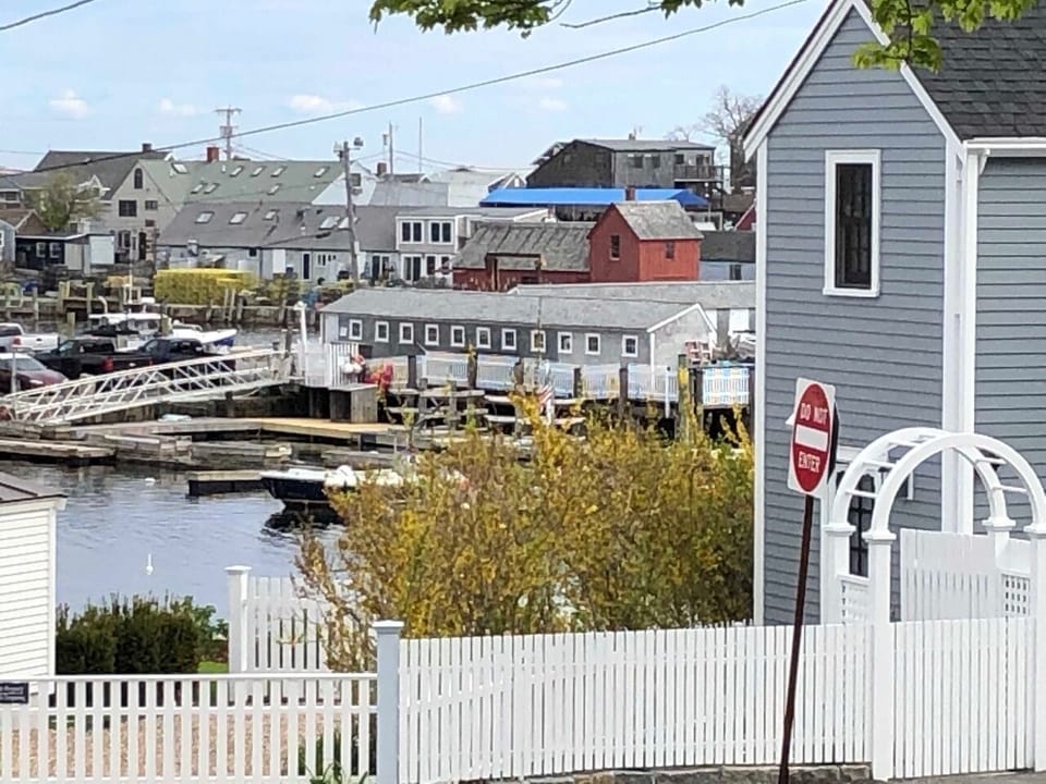 View across the street ,Rockport harbor,yacht club and motif 1
